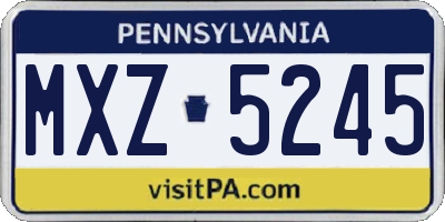 PA license plate MXZ5245
