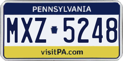 PA license plate MXZ5248