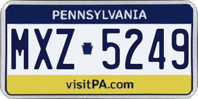 PA license plate MXZ5249