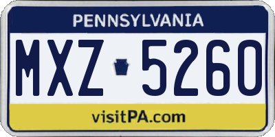 PA license plate MXZ5260