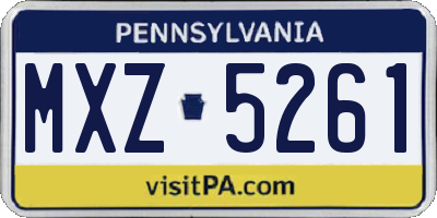 PA license plate MXZ5261