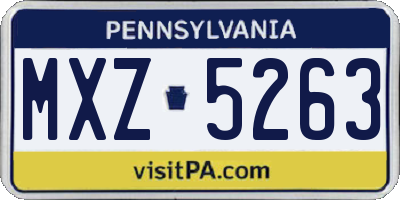 PA license plate MXZ5263