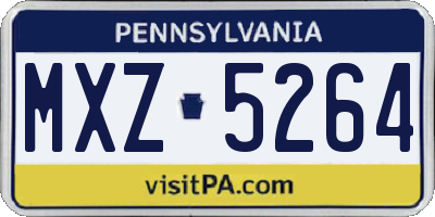 PA license plate MXZ5264