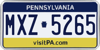 PA license plate MXZ5265