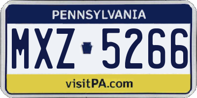 PA license plate MXZ5266