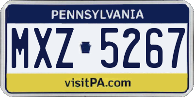 PA license plate MXZ5267
