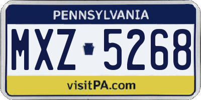 PA license plate MXZ5268