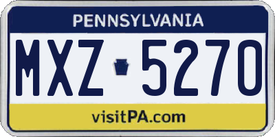 PA license plate MXZ5270