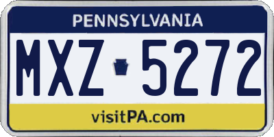 PA license plate MXZ5272