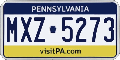 PA license plate MXZ5273