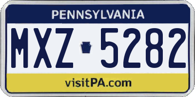 PA license plate MXZ5282