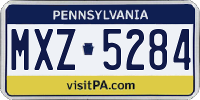 PA license plate MXZ5284