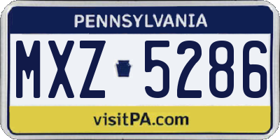 PA license plate MXZ5286