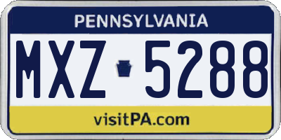 PA license plate MXZ5288