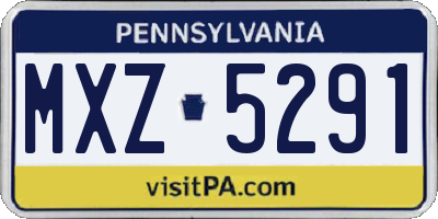 PA license plate MXZ5291