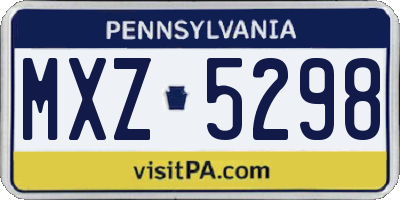 PA license plate MXZ5298