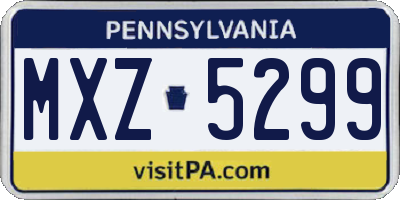 PA license plate MXZ5299