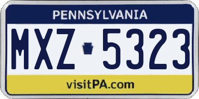 PA license plate MXZ5323