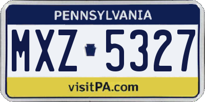 PA license plate MXZ5327