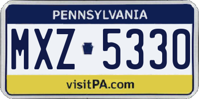 PA license plate MXZ5330