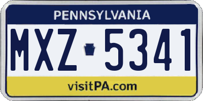 PA license plate MXZ5341