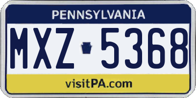 PA license plate MXZ5368