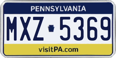 PA license plate MXZ5369