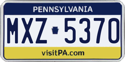 PA license plate MXZ5370