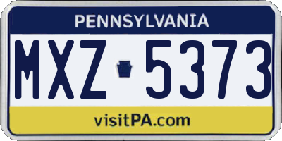 PA license plate MXZ5373