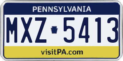 PA license plate MXZ5413