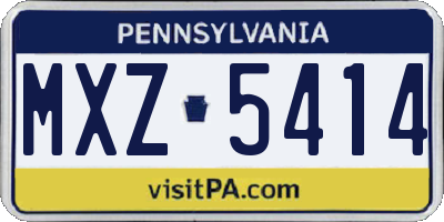 PA license plate MXZ5414