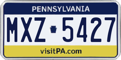 PA license plate MXZ5427