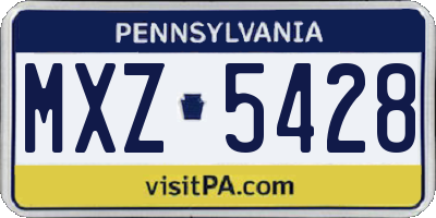 PA license plate MXZ5428