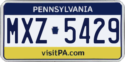 PA license plate MXZ5429