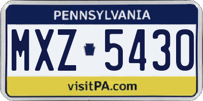 PA license plate MXZ5430