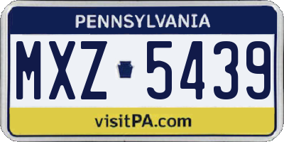 PA license plate MXZ5439