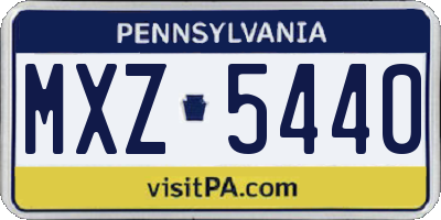 PA license plate MXZ5440