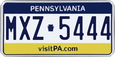 PA license plate MXZ5444