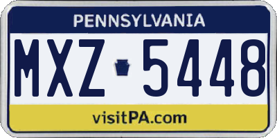 PA license plate MXZ5448
