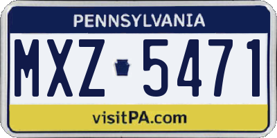 PA license plate MXZ5471