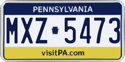 PA license plate MXZ5473