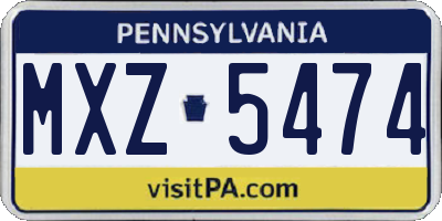 PA license plate MXZ5474