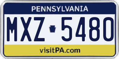 PA license plate MXZ5480
