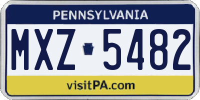 PA license plate MXZ5482