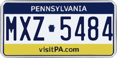 PA license plate MXZ5484