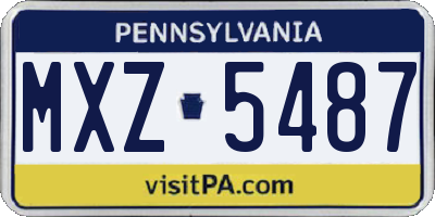 PA license plate MXZ5487