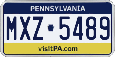 PA license plate MXZ5489