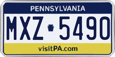 PA license plate MXZ5490