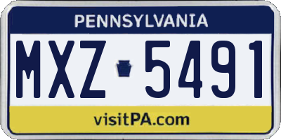PA license plate MXZ5491