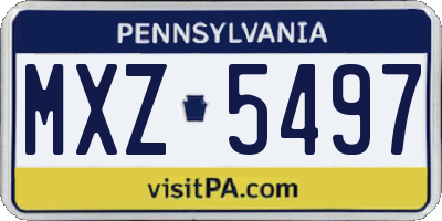 PA license plate MXZ5497